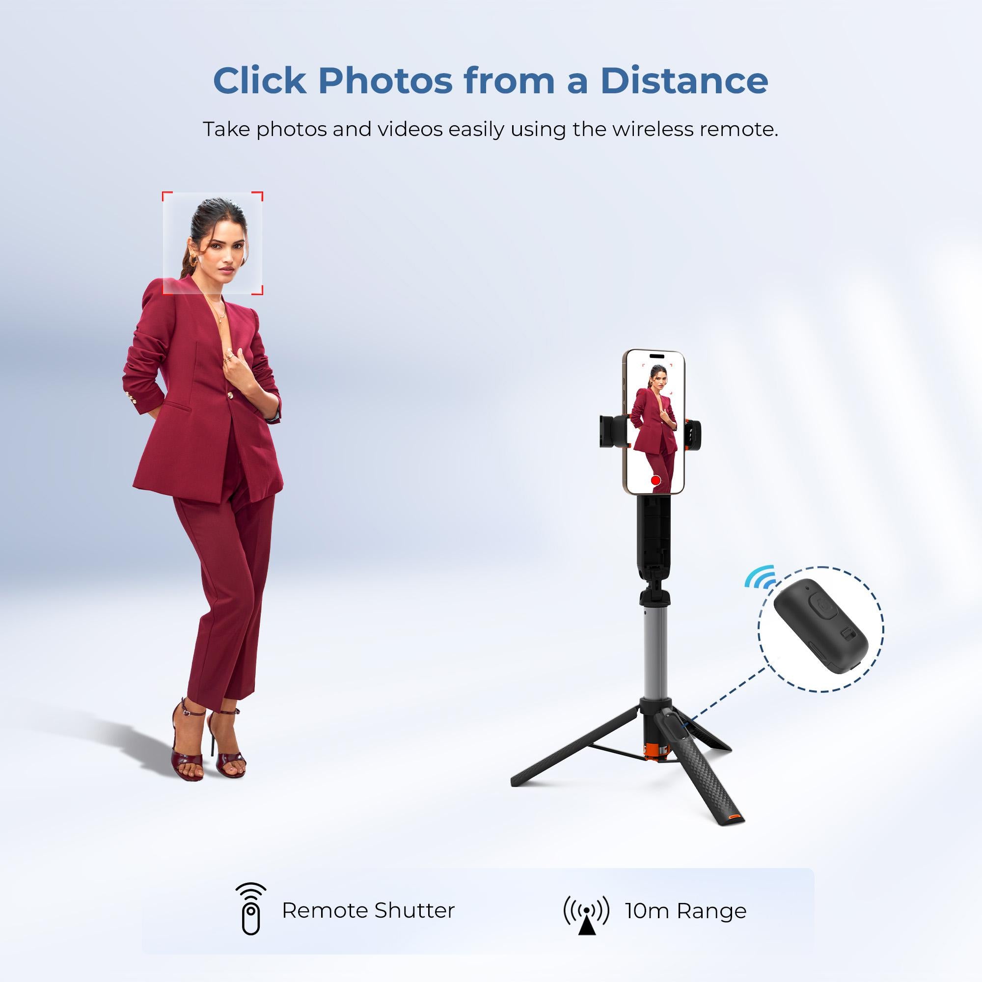 Digitek (DTR 470SS) Foldable Tripod Selfie Stick with Wireless Remote & 3 Leg Tripod Base, 4.67 Ft Max Height, 360 Degree Rotation, Use with Smartphone for Vlogging, Reels, Travel & Content Creation