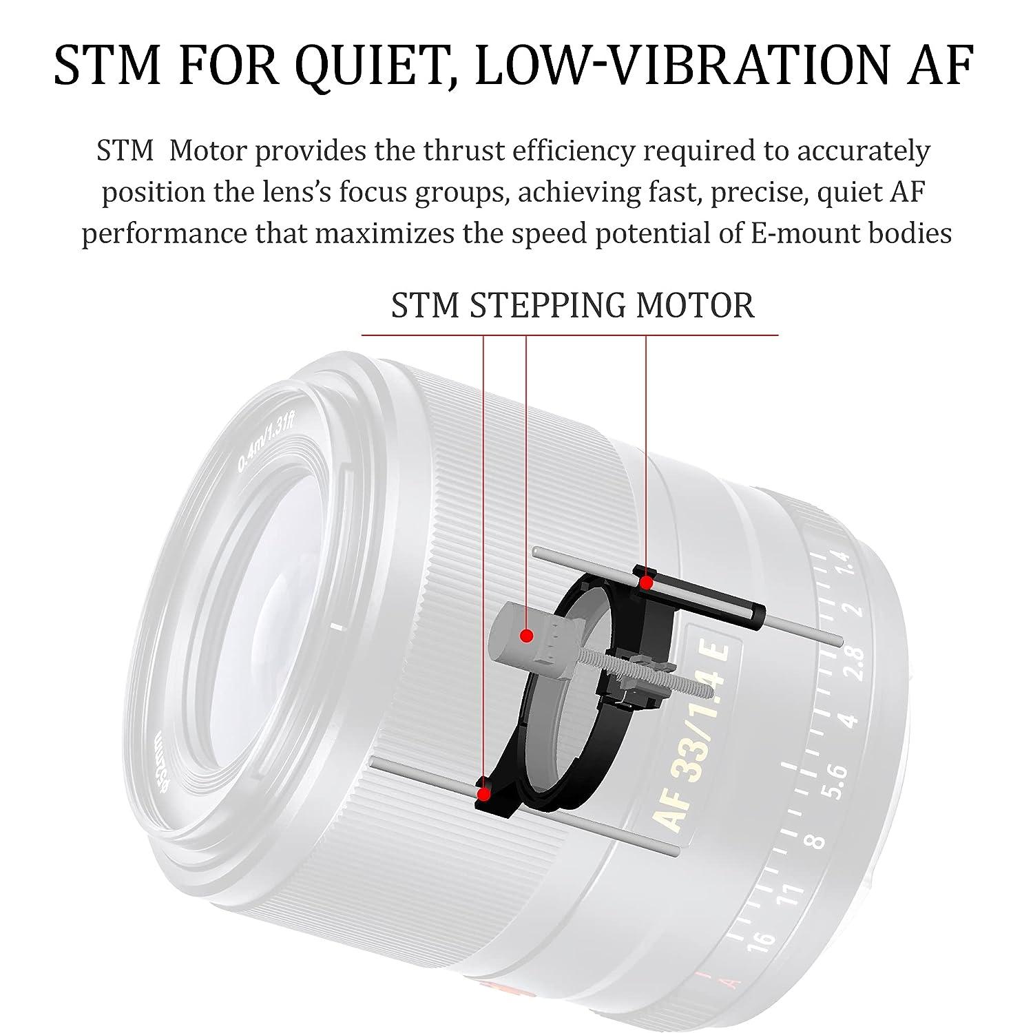 VILTROX 33mm F1.4 Auto Focus Prime Lens Compatible with Sony E-Mount Camera A6500 A6300 A6000 A7R? A7R? A7? A7R? A7? A7S A7R (33mm F1.4 AF STM E Mount) - Digitek