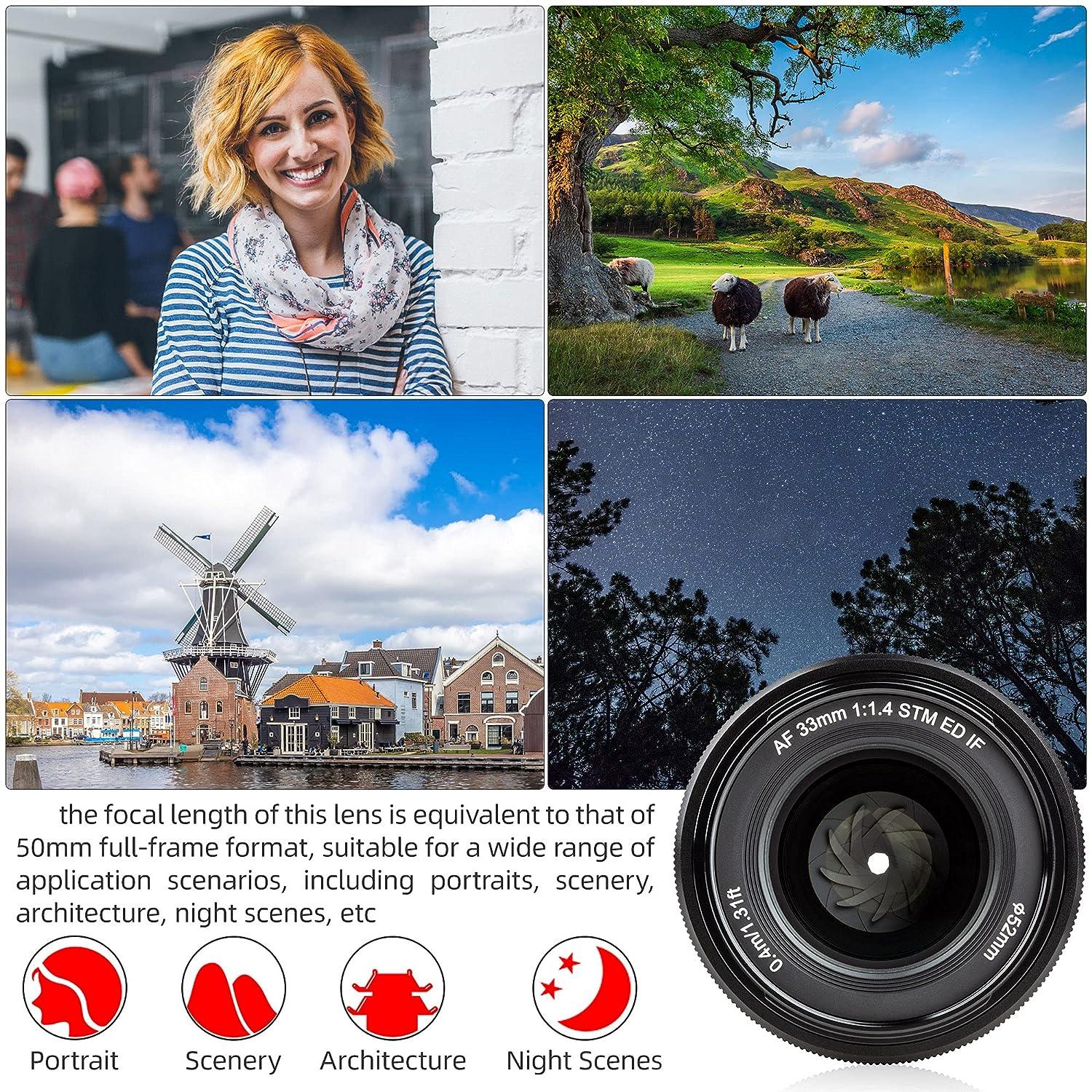 VILTROX 33mm F1.4 Auto Focus Prime Lens Compatible with Sony E-Mount Camera A6500 A6300 A6000 A7R? A7R? A7? A7R? A7? A7S A7R (33mm F1.4 AF STM E Mount) - Digitek