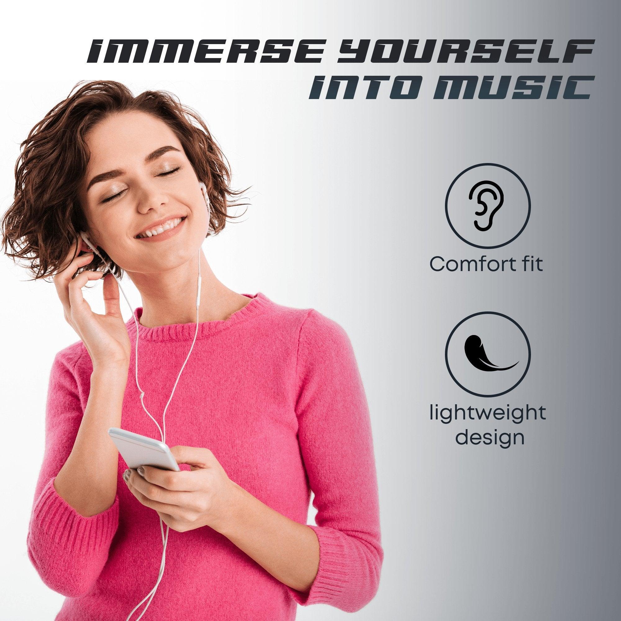 Digitek (DE-044 LTC) in-Ear Lightning jack, Wired Stereo Earphone with Mic, Premium Sound Quality with Noise Cancelling Earphones (White) - Digitek