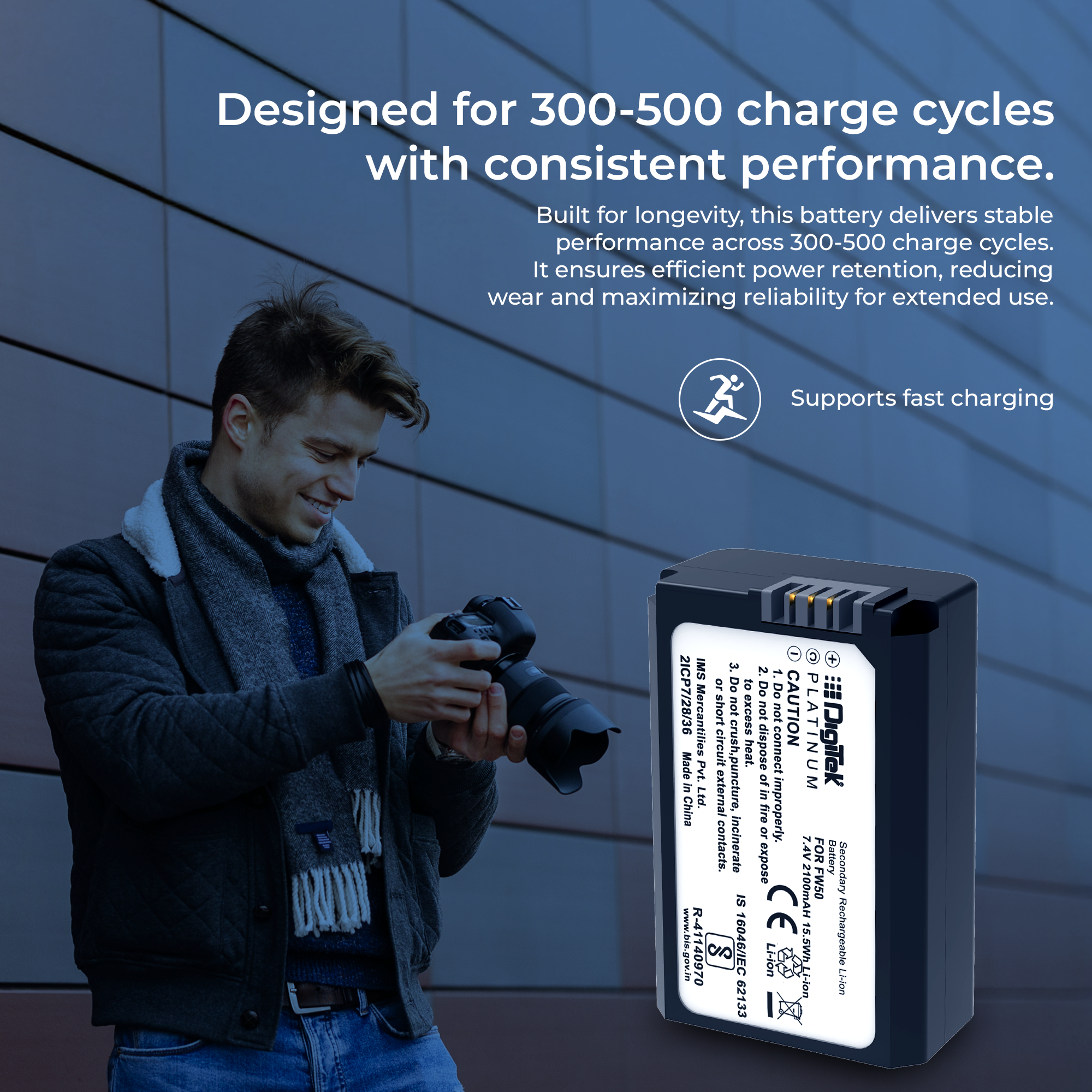 Digitek (Platinum FW-50) Platinum Lithium-ion Rechargeable Battery for Sony DSLR Camera | Compatibility - Alpha NEX-3, 5, 6 and 7 Series Cameras, DSLR-SLT-A33, DSLR-SLT-A55