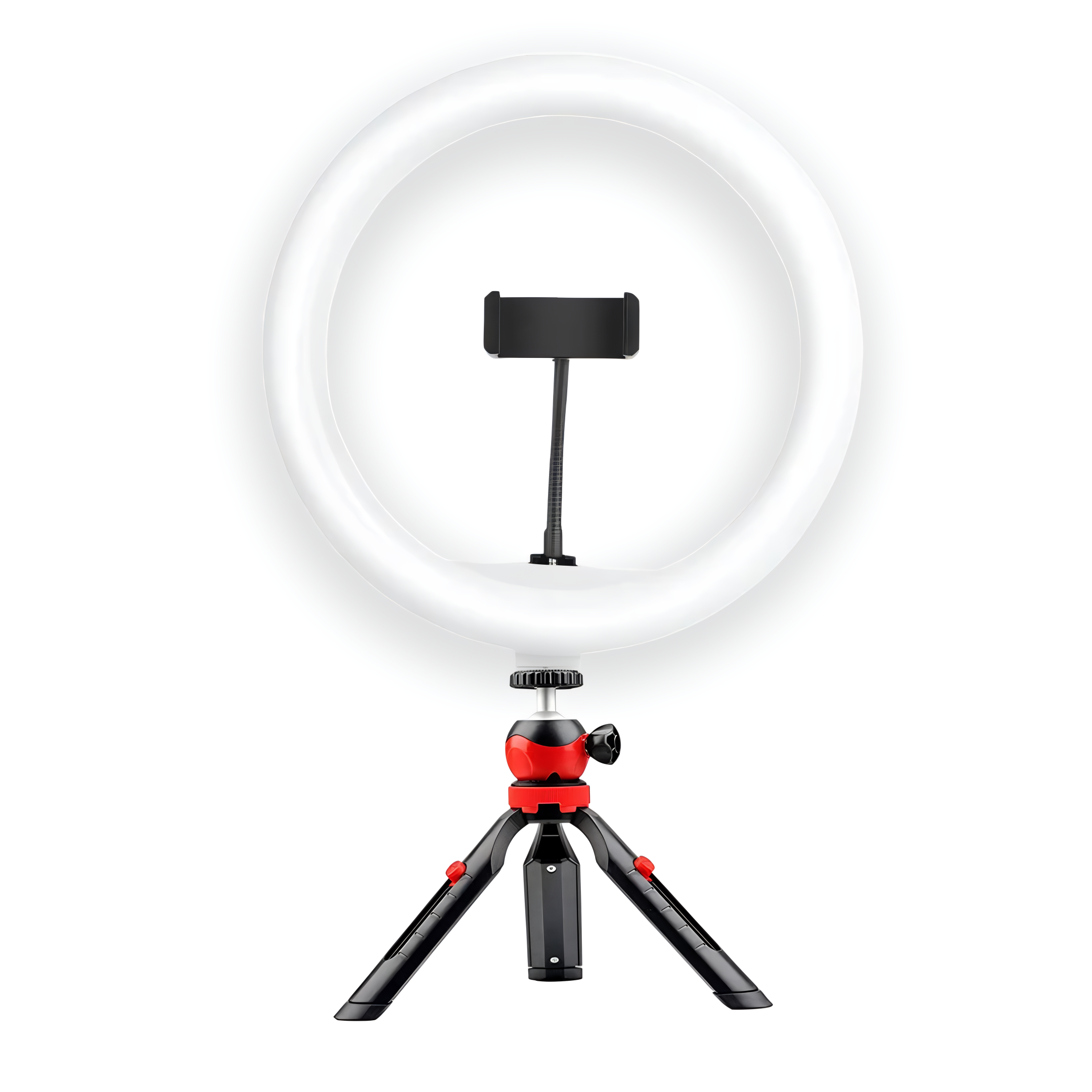 Digitek Combo 14 Inch Bi Color LED Ring Light with Adjustable Brightness and 18CM Flexible Mini Tripod Stand with Smartphone Holder for Makeup Vlogging, Live Streaming, YouTube and Video Shooting