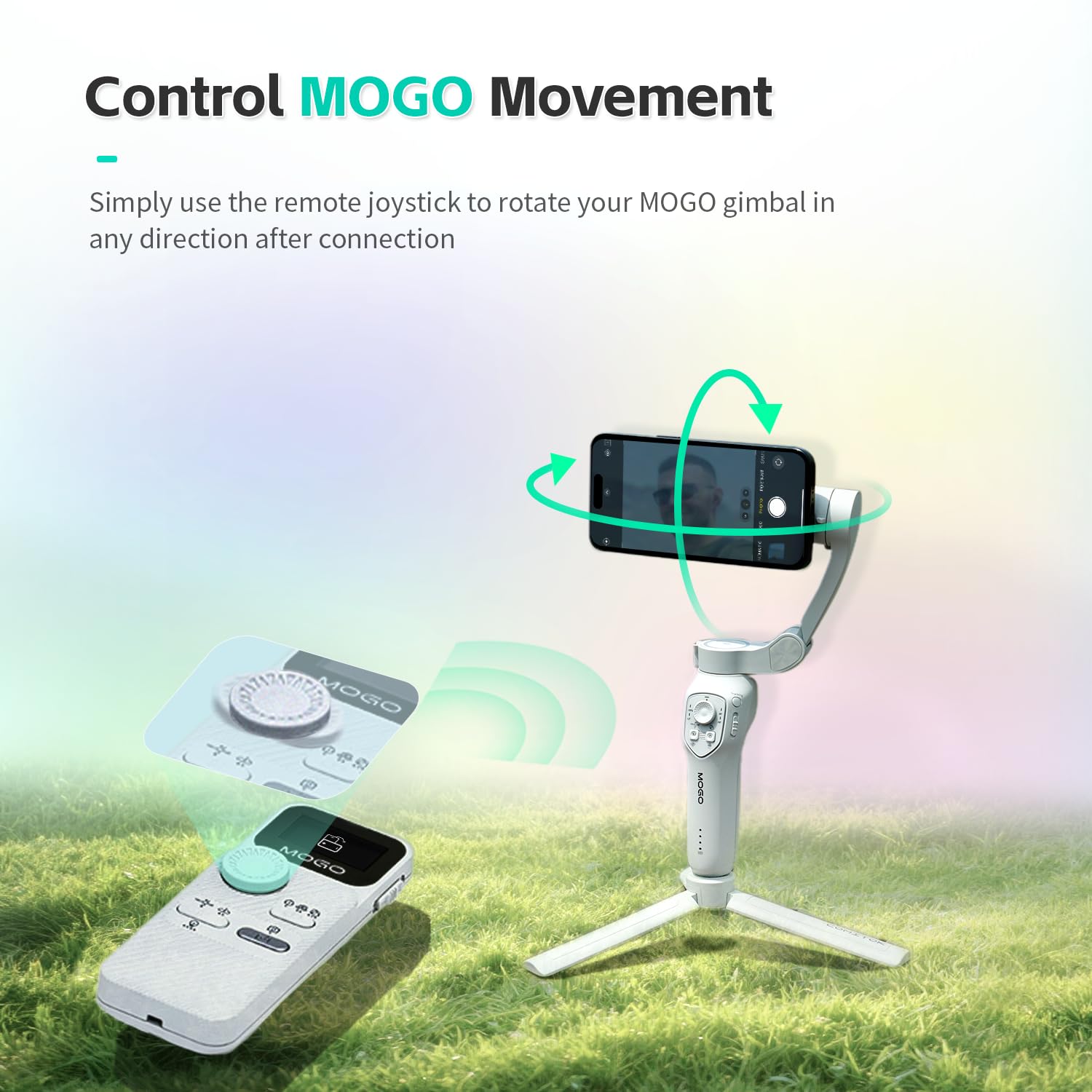 MOGO Wireless Remote Control, Free Your Hands, Professional Photography Accessory Control Pan/Tilt Movement, Switch Modes, Toggle Front/Rear Cameras and Zoom, Only Compatible with MOGO