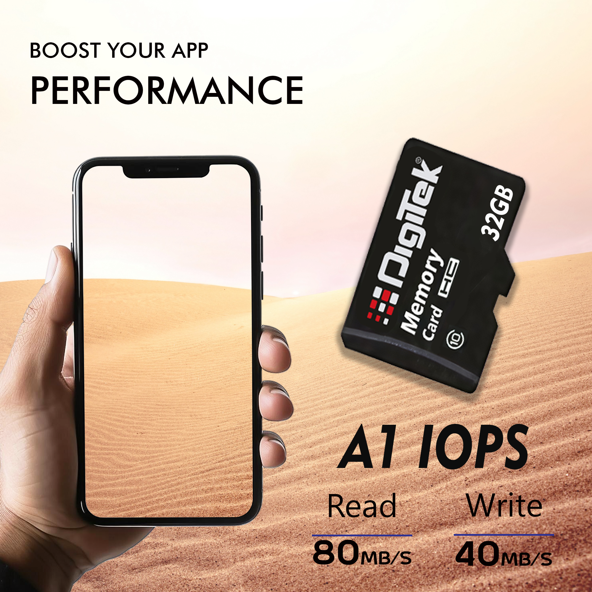 Digitek (DTF 32GB C10) Micro SDHC 32GB UHS-I Memory Card – A1, Class 10, 100MB/s Speed, Waterproof, Shockproof, X-Ray Safe, Ideal for Smartphones, Cameras, CCTV & More