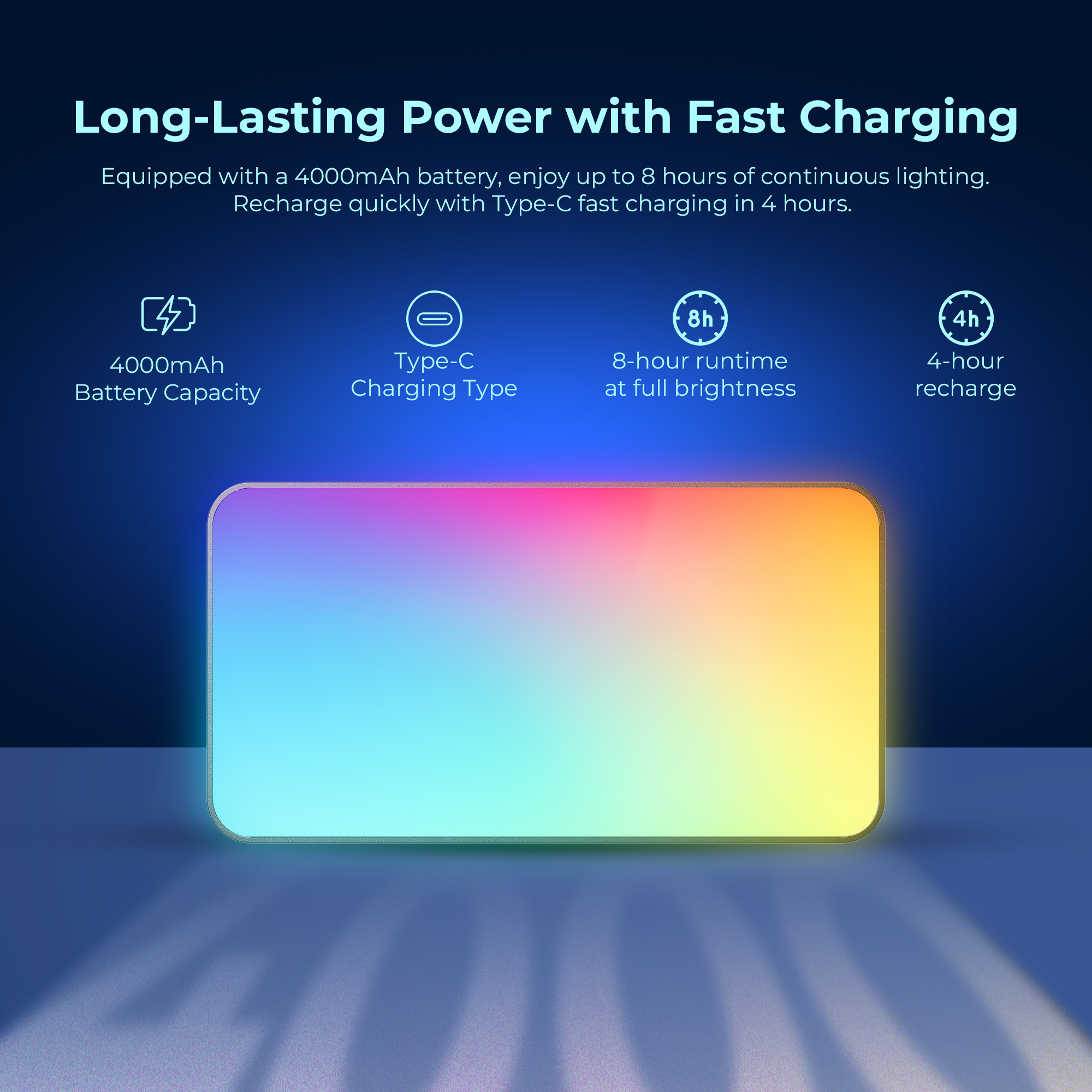 Digitek (LED-D130 RGB) 12W Portable Video LED Light, 130pcs LED with 2500K±9900K, Built-in 4000mAh Battery, 21 FX Modes, HSI 360°, 0-100% Brightness Control, 1/4" Screw Mount, For Photo & Videography