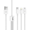 Digitek Lightning Cable 2 A 1 m DC1M 3-1 New  (Compatible with iPhone, Type C compatible mobile, Micro USB compatible, White, One Cable)