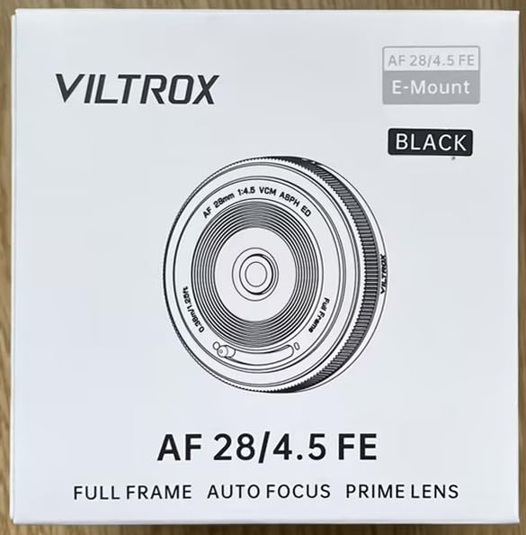 عدسة VILTROX 28mm F4.5 لكاميرات سوني ذات الإطار الكامل E Mount، تركيز تلقائي، فتحة عدسة ثابتة، عدسة فائقة النحافة