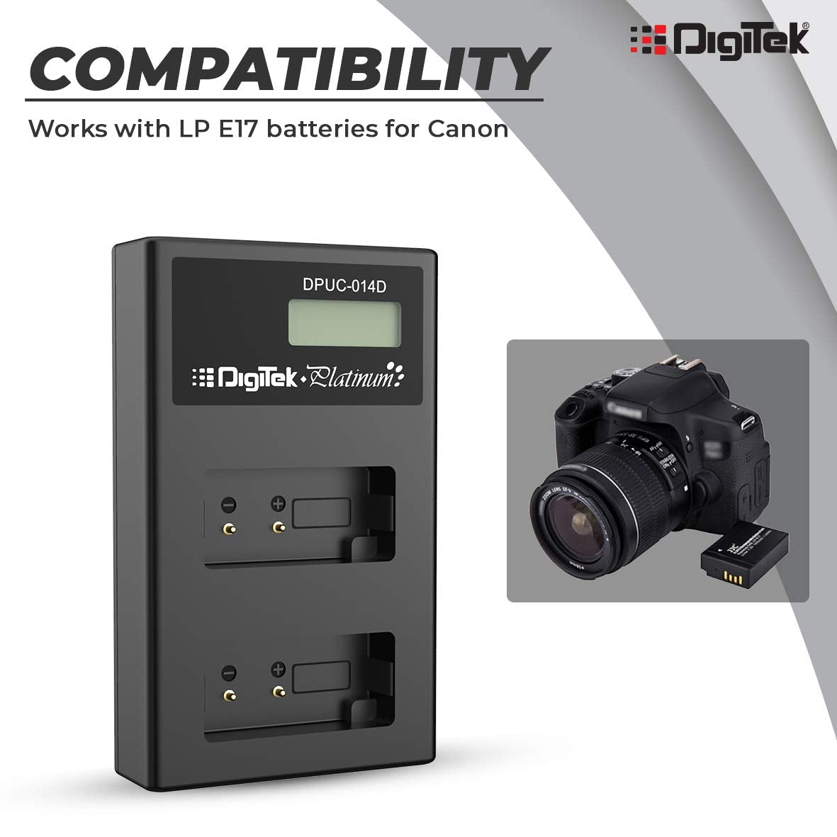 Digitek (DPUC 014S (LCD MU) LPE6 for LPE6) Platinum Charger DPUC 014S (LCD MU) LPE6 for LPE6 Battery