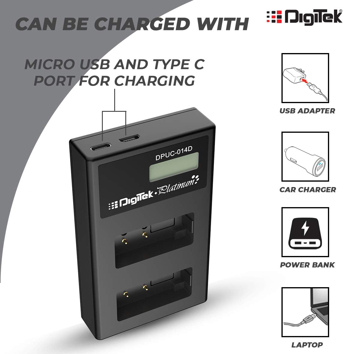 Digitek (DPUC 014S (LCD MU) LPE6 for LPE6) Platinum Charger DPUC 014S (LCD MU) LPE6 for LPE6 Battery