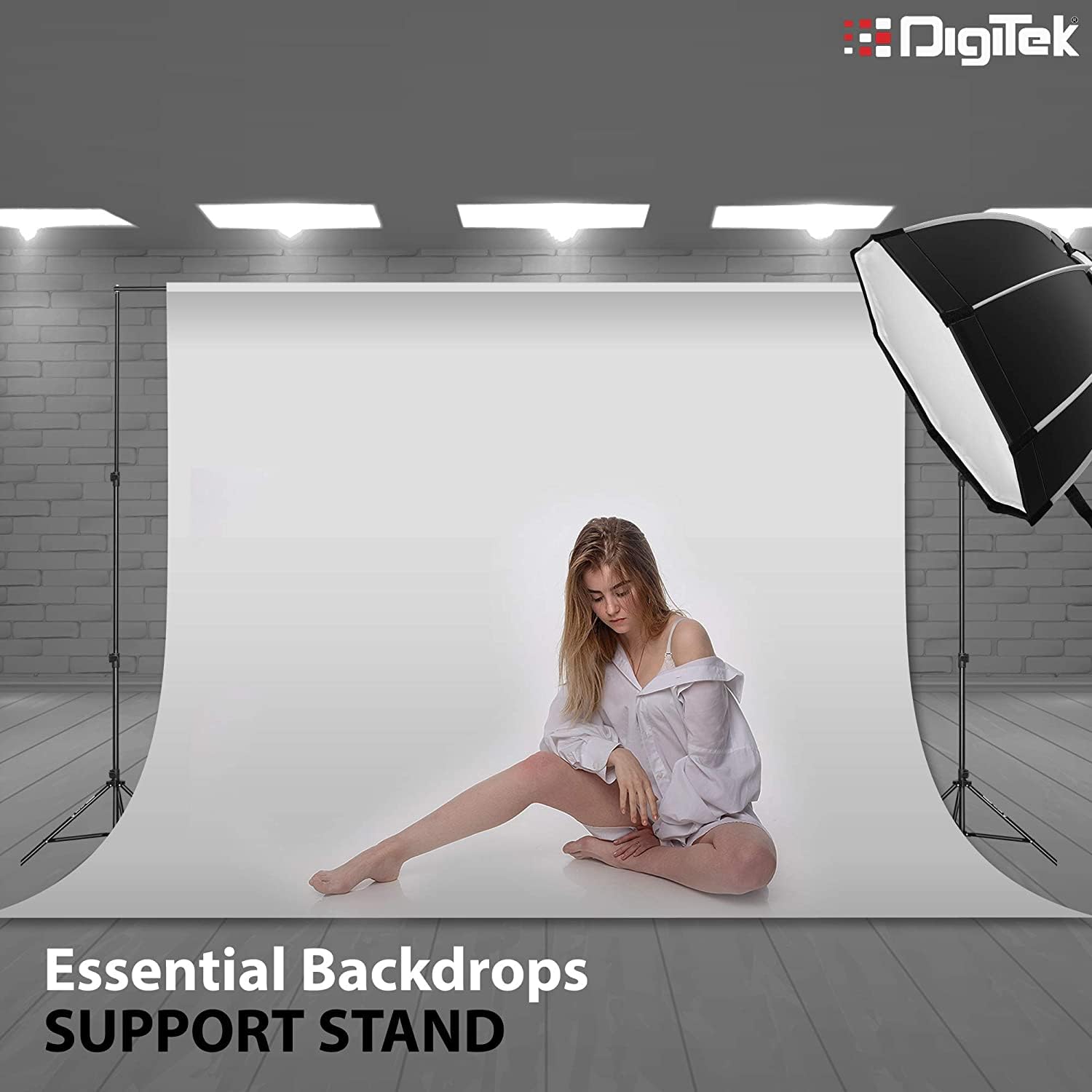 DIGITEK (DBSK-010FT) Studio Background Stand Kit (9ft x 10ft) for Backdrop Photography and Videography, Portable and Foldable Stand Kit with Carry Bag