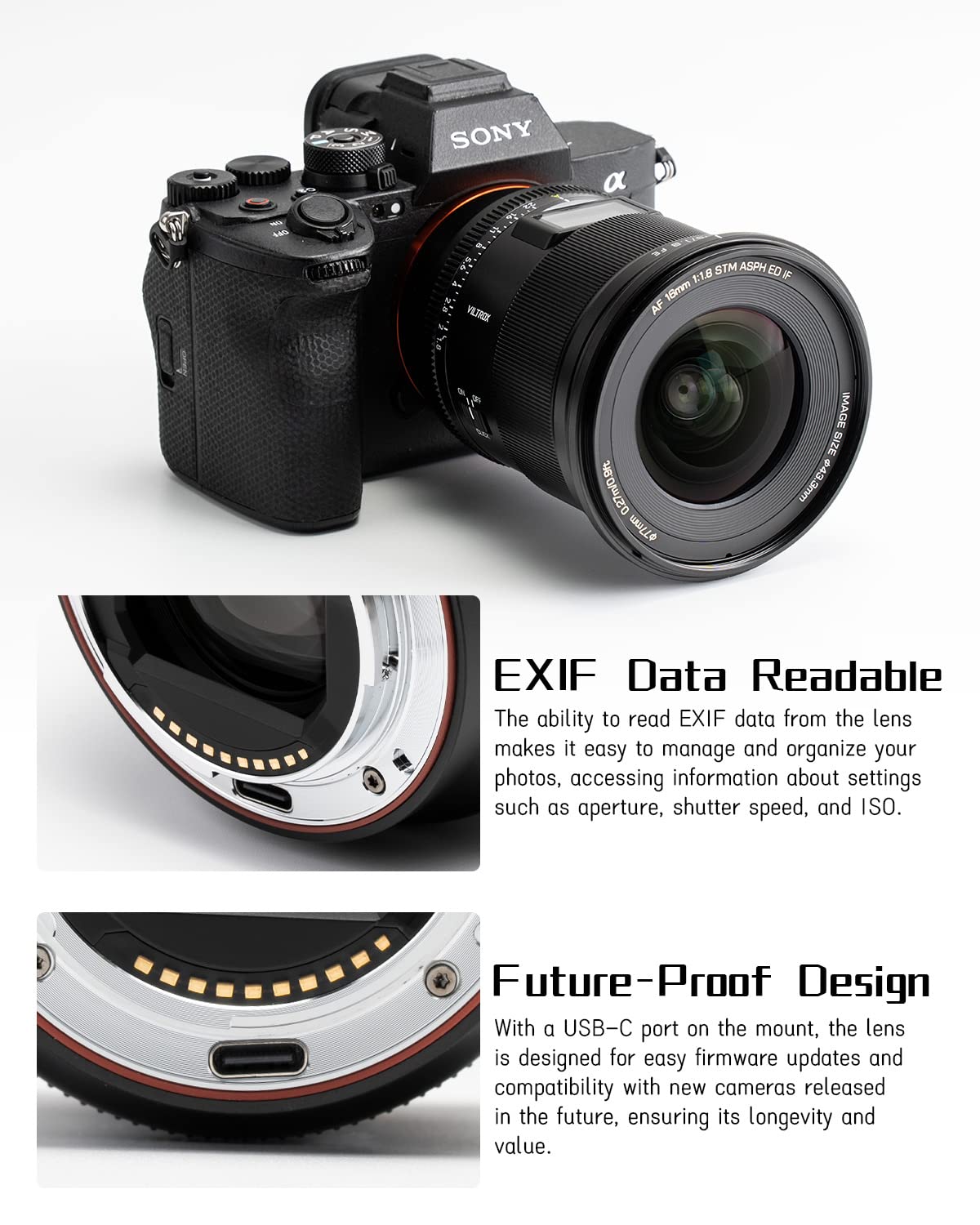 Viltrox 16mm F1.8 Pro Level Wide Angle Autofocus Lens with LCD Screen, Compatible with Full-Frame Sony E-Mount Mirrorless Cameras Alpha a7 a7II a7III a7R a7RII a7RIII a7RIV a7S a7SII a9 a7C - Digitek