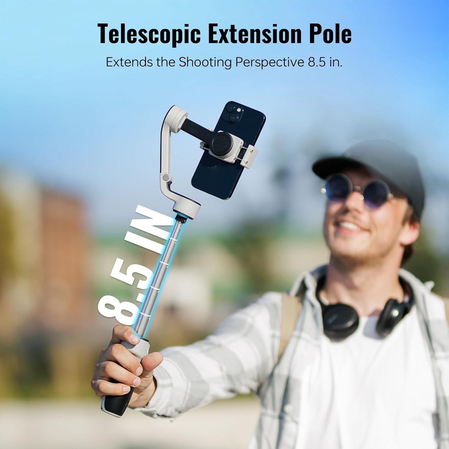 ZHIYUN CINEPEER CQ5 Combo Gimbal Stabilizer for Smartphone, 3-Axis Phone Gimbal with AI Tracker, Magnetic Fill Light, Extension Rod, Voice Control, Foldable Phone Stabilizer for iPhone & Android