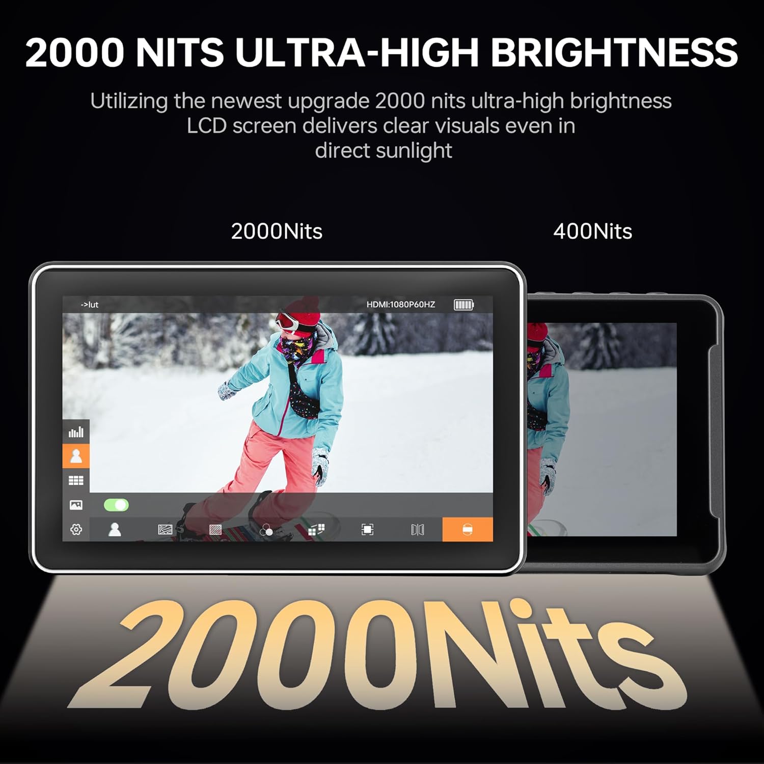 VILTROX DC-X3 Camera Field Monitor Kit with Rig Cage 2000 Nits Touchscreen Camera Monitor with SDI/4K HDMI in/Out, 6" Full HD 1920x1080 IPS, 3D LUTs Peaking Focus Assist, Sunshade Hood, Battery