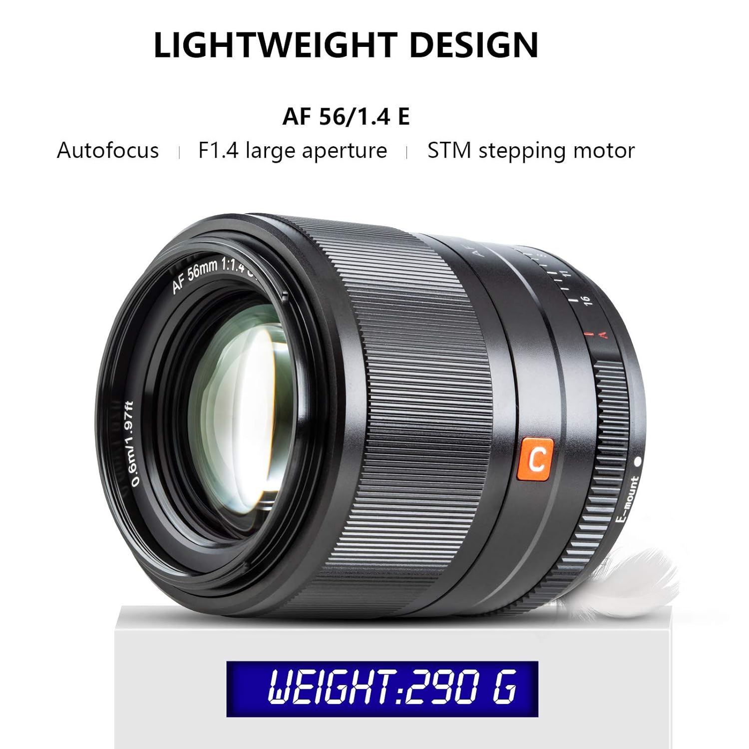 Viltrox 56mm F1.4 STM Auto Focus APS-C Prime Lens Portrait AF Lens for Sony E Mount Camera A5100 A6000 A6100 A6300 A6400 A6500 A6600 NEX-6 A7S A7C A7 A7R A7S A7 A7R A7 A7S A7R A9