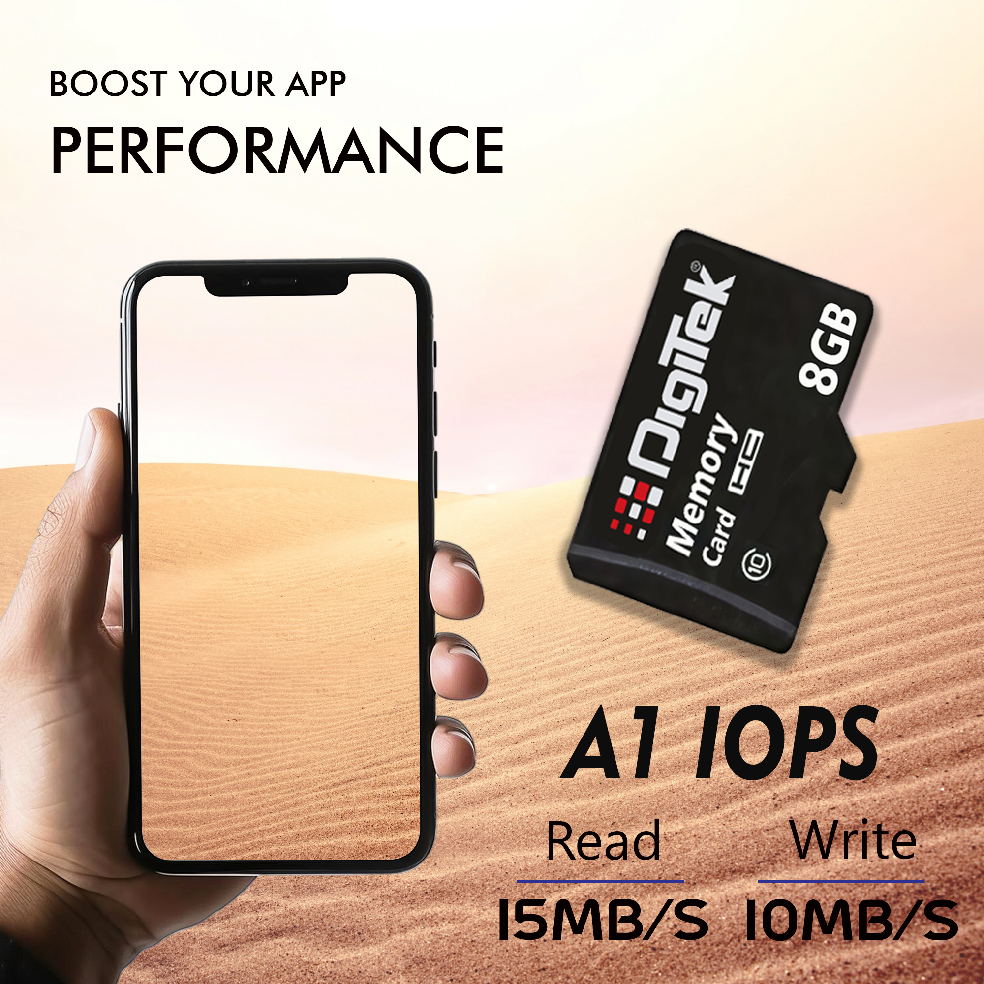 Digitek (DTF 8GB C10) High Speed Micro SDHC 8GB UHS-I Memory Card – A1, Class 10, 100MB/s Speed, Waterproof, Shockproof, X-Ray Safe, Ideal for Smartphones, Cameras, CCTV & More