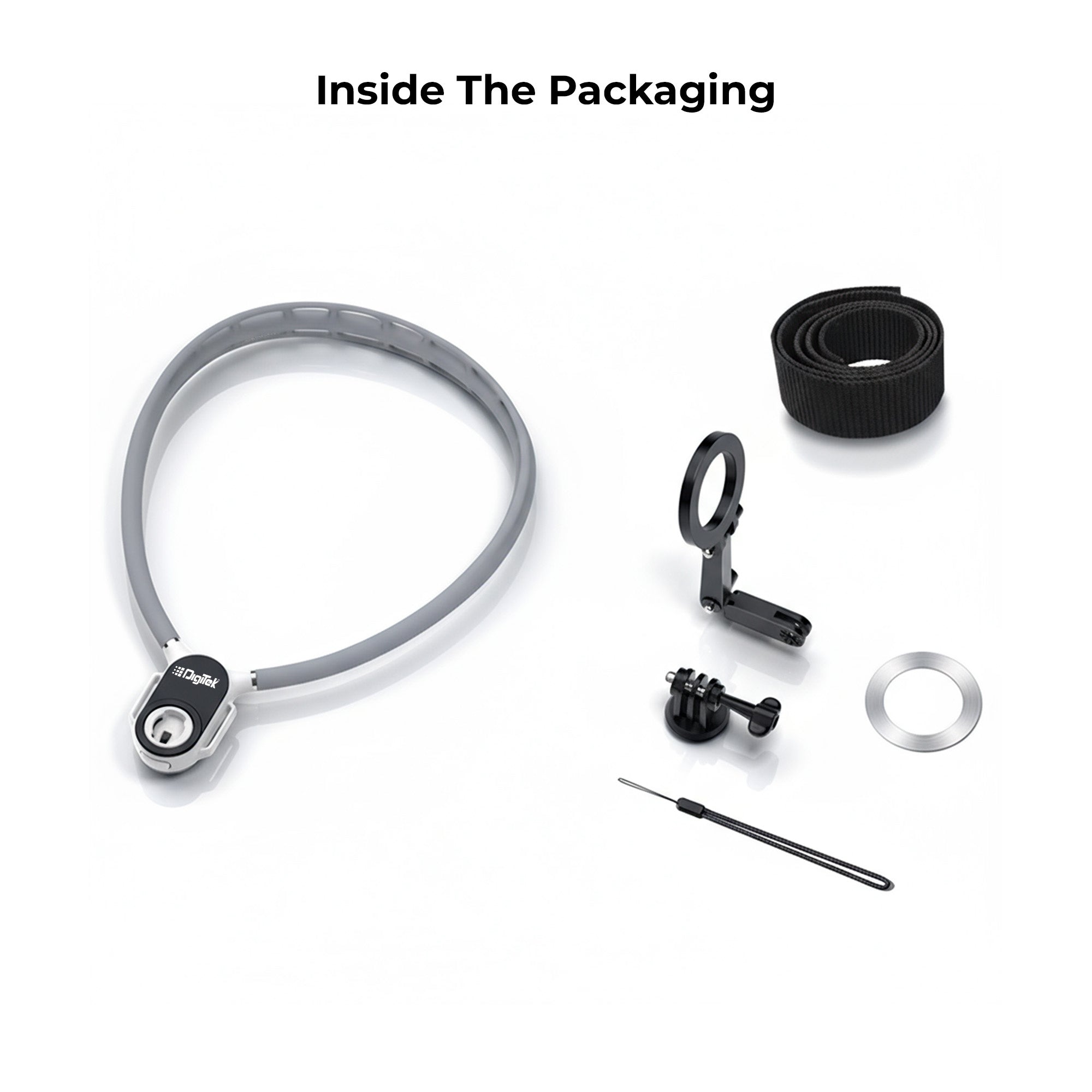 Digitek (DNM 050) Silicon U-Shaped Neck Magnetic Mount for Phones & Action Cameras, Magnetic Grip, 360° Rotation, Horizontal/Vertical Shooting, MagSafe & Non-MagSafe Compatible, for Outdoor Vlogging