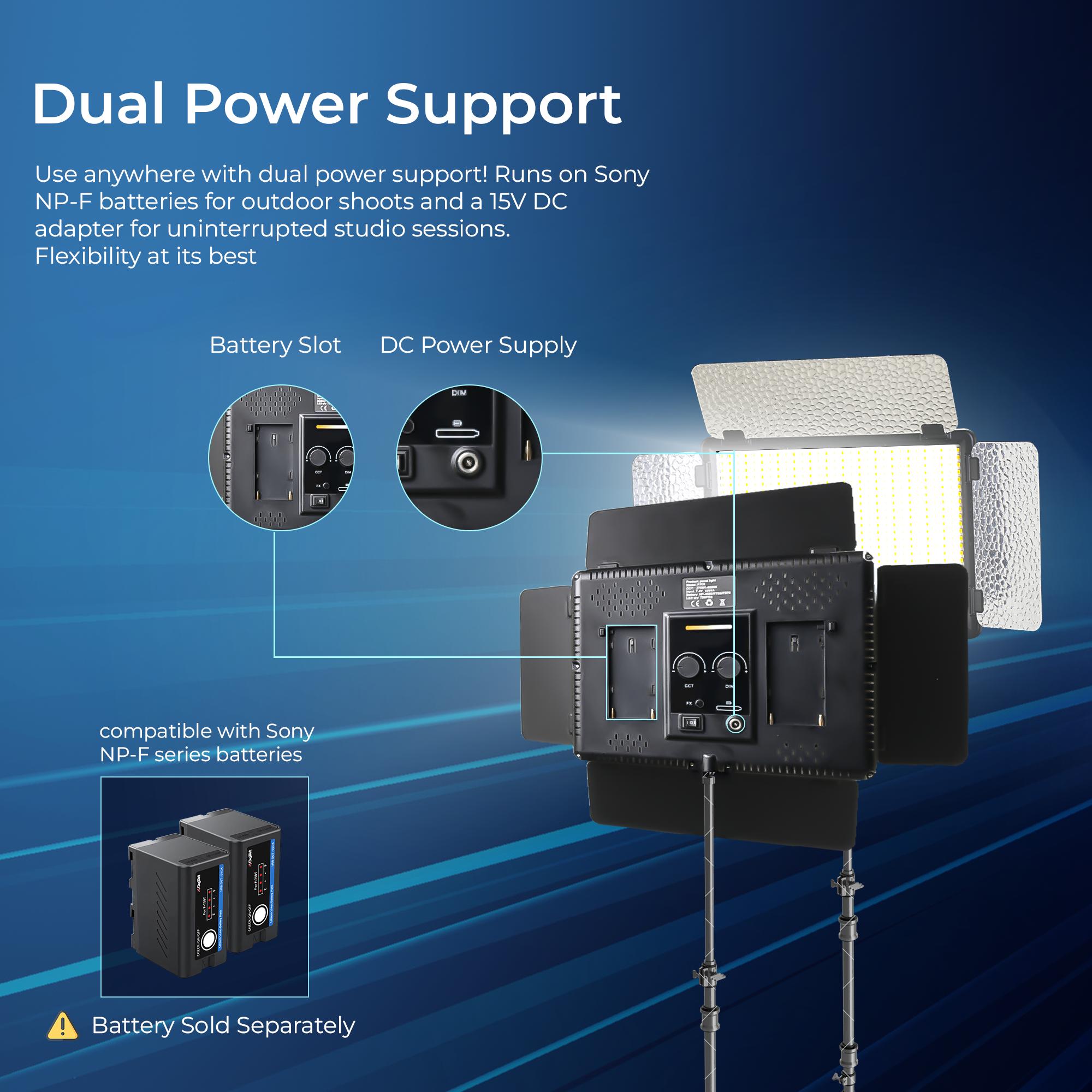 Digitek (LED D1120) Professional Portable Led Video Light Panel, Sleek and Easy to Carry Ideal for Wedding Shoot & Outdoor Shoot & More (Battery Not Included)