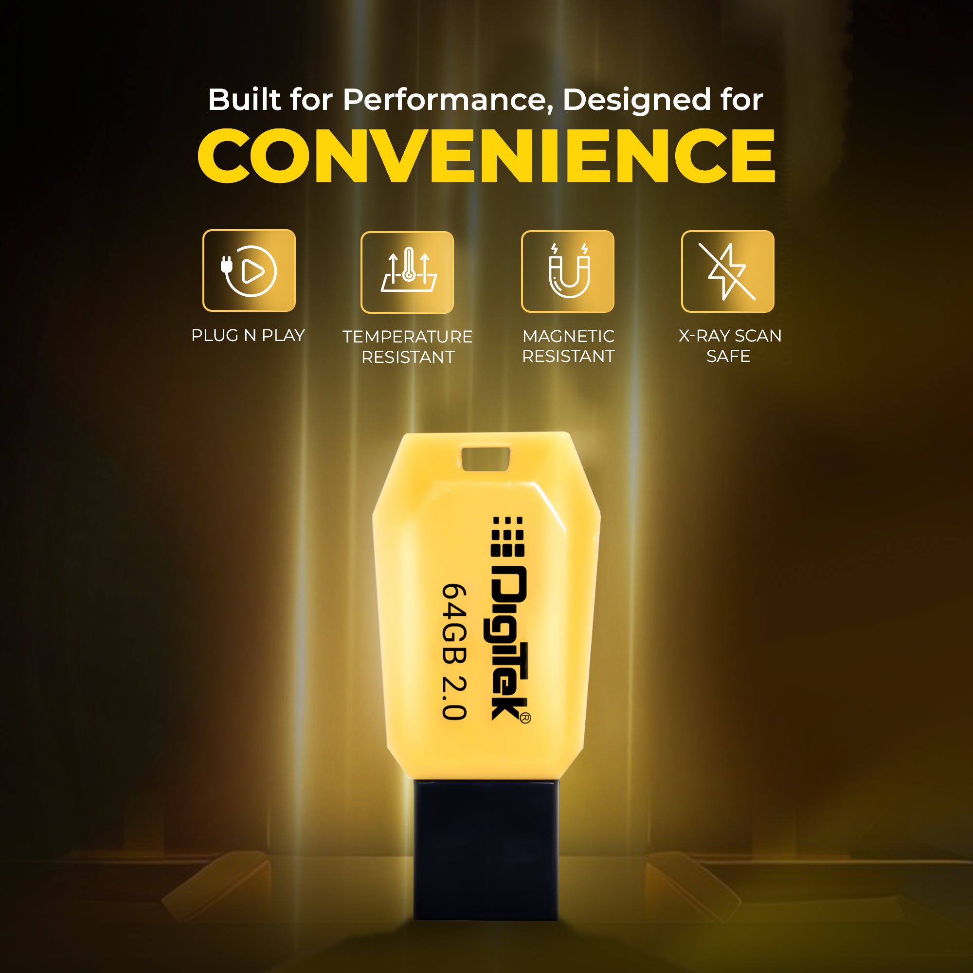 Digitek (DUD 2.0 P 64GB) High-Speed 64GB USB Pen Drive – Fast Data Storage & Transfer, Plug & Play, X-Ray, Magnetic & Temperature Resistant – Ideal for Laptops, Smart TVs, Car Audio & More