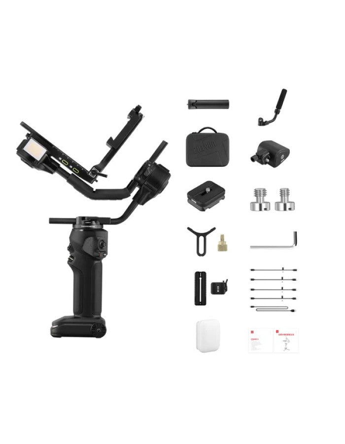 ZHIYUN Weebill 3S Combo 3-Axis Gimbal Stabilizer for DSLR and Mirrorless Camera Compatible with Sony Nikon Canon Panasonic Lumix Extendable Sling Grip Integrated Fill Light Pd Fast Charge-Multicolor
