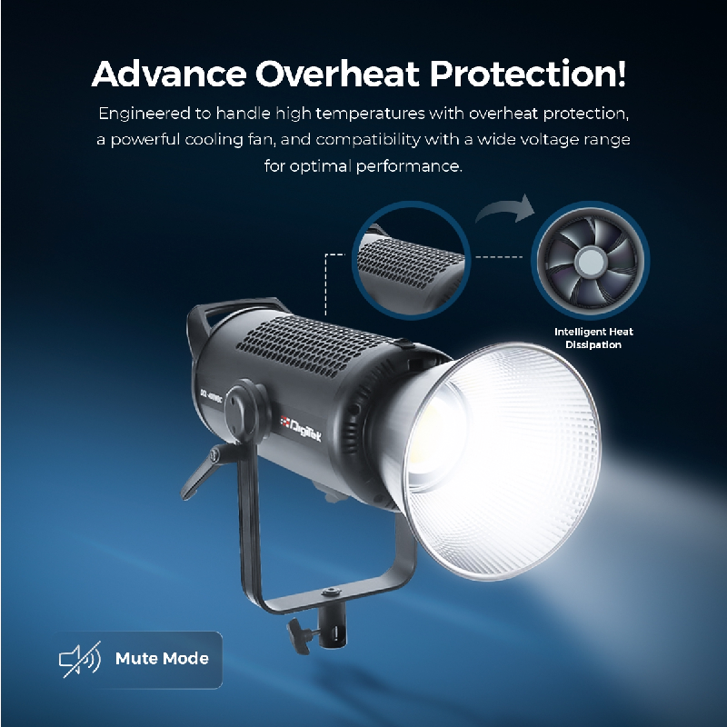 Digitek (DCL-400 WBC Combo) Continuous Light. Built with Solid Aluminium Alloy Frame. The Light has a Bi- Color 2700-6500K + 200 Output and a High CRI Rating - Digitek