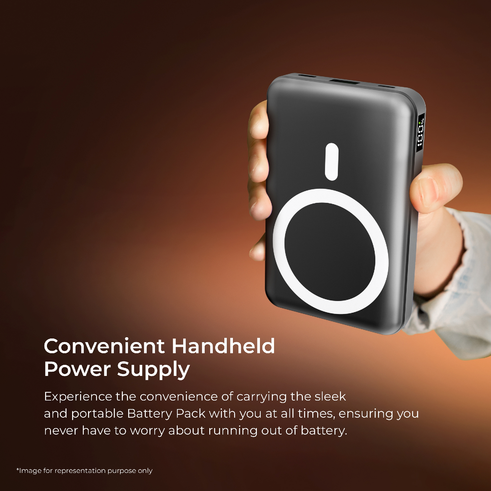 Digitek(DPB-10000 PD MS) Superfast Wireless Magsafe Power Bank with 20 Watt PD charging & 15W Wireless Charging Black Colour - Digitek