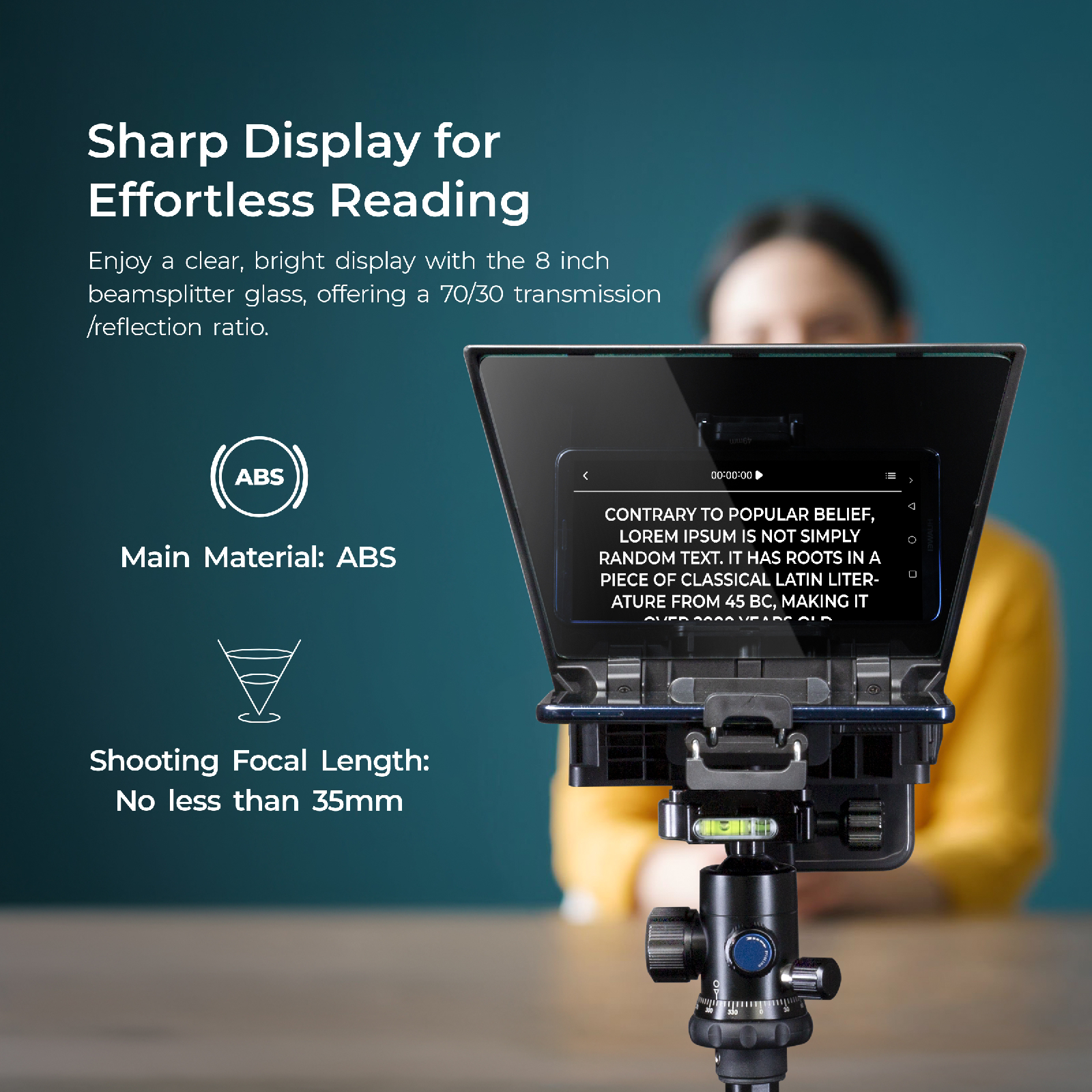 Digitek (DTP-008) 8” Digitek Teleprompter for Smartphone & DSLR Supports w/Remote Control, APP Compatible with iOS & Android Smartphones for Video Creator