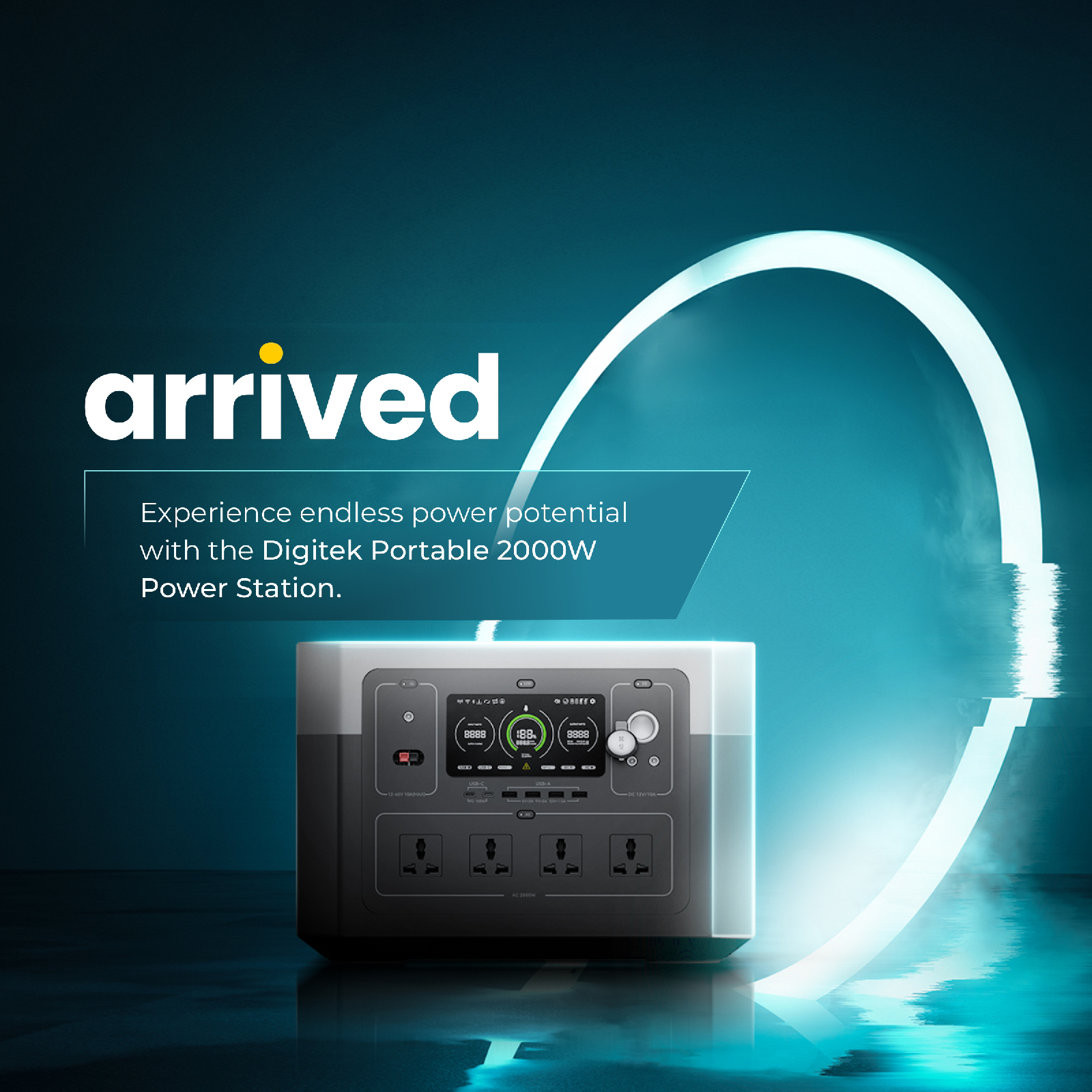 Digitek Power Station DPS 2000W/Portable AC/DC Power Station Compatible with AC/DC Electronic Devices - Digitek