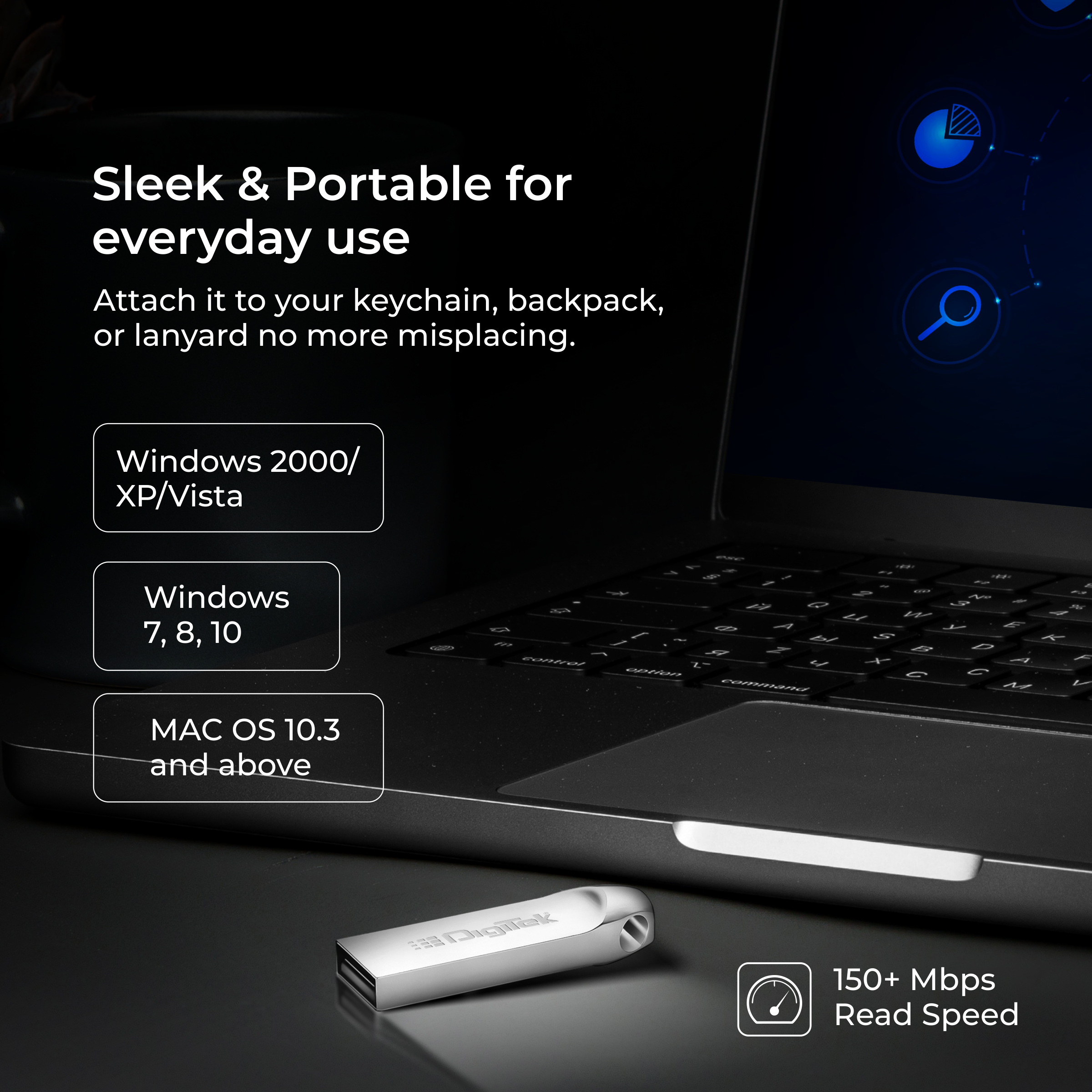 Digitek (Dud 16GB 2.0V) 16GB USB 2.0 U Disk Flash Drive, High Speed Read & Write Pen Drive, Magnetic, X-Ray & Temperature Resistant, Compatible with Windows & Mac OS