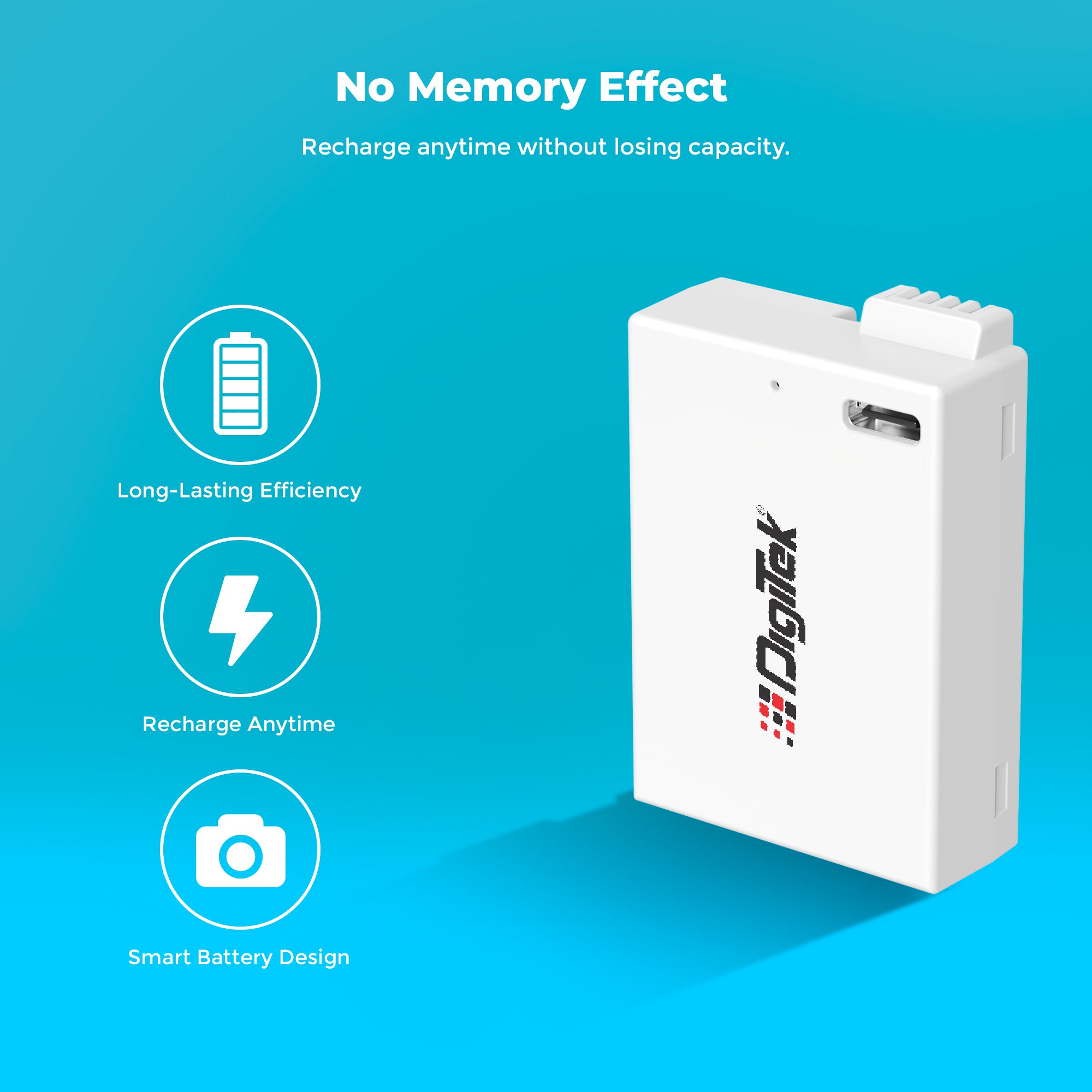 Digitek Platinum (LP-E8 Type C) 1120mAh Li-ion Battery for Canon DSLR Cameras with Type-C Charging Cable, For Canon PowerShot EOS 550D, 600D, 650D, 700D, Kiss X4–X7i, and Rebel T2i–T5i