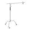 Digitek (DCS 340W) C-Stand with Wheels, Heavy-Duty 10.8 ft Film & Video Light Stand with Boom Arm & Grip Head, Professional Photography & Videography Support