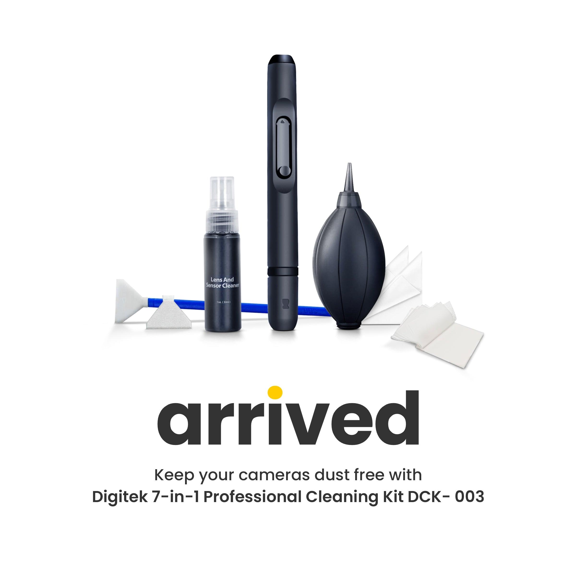 Digitek 7-in-1 Professional Cleaning Teavel Kit DCK-003 idea for Cleaning Lenses, Cameras, Filters, Displays - Digitek