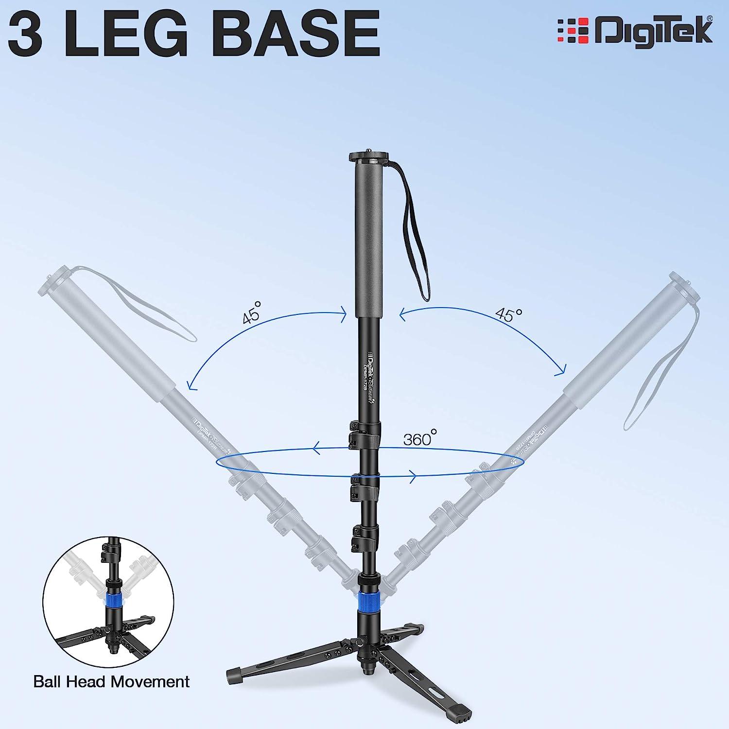Digitek (DPMP 172B) Professional Ultra Portable Cum Heavy Duty Monopod, Maximum Load : 10kgs - Digitek