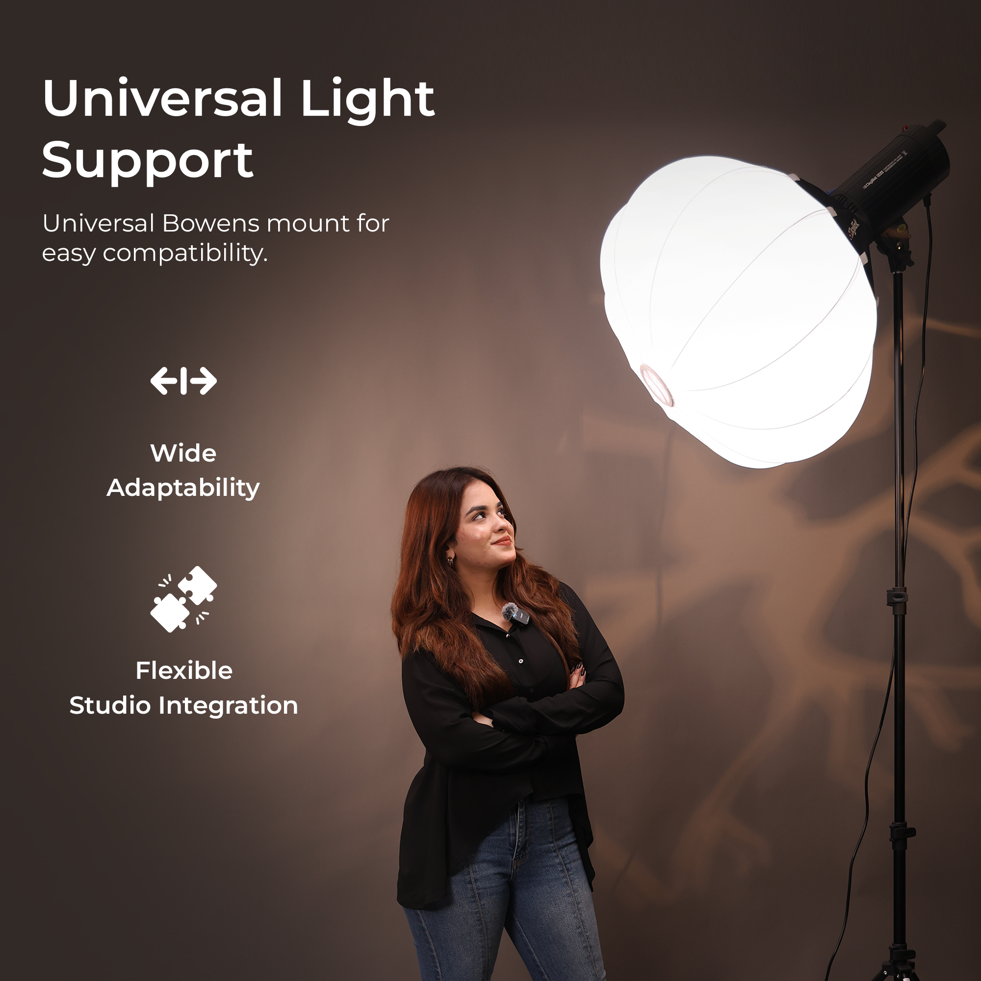Digitek (DLSF 65) Rounded 65cm Lantern Softbox with Bowens Mount, 270° Omni-Directional, Light Quick Setup, Click Lock Design, Optional Skirts Fabric and Metal Build