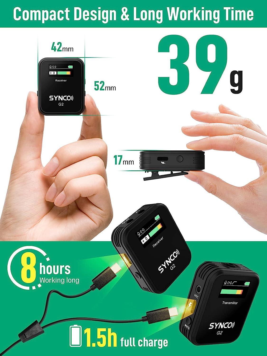 SYNCO G2(A1), 2.4G Wireless Microphone System with Display - Digitek