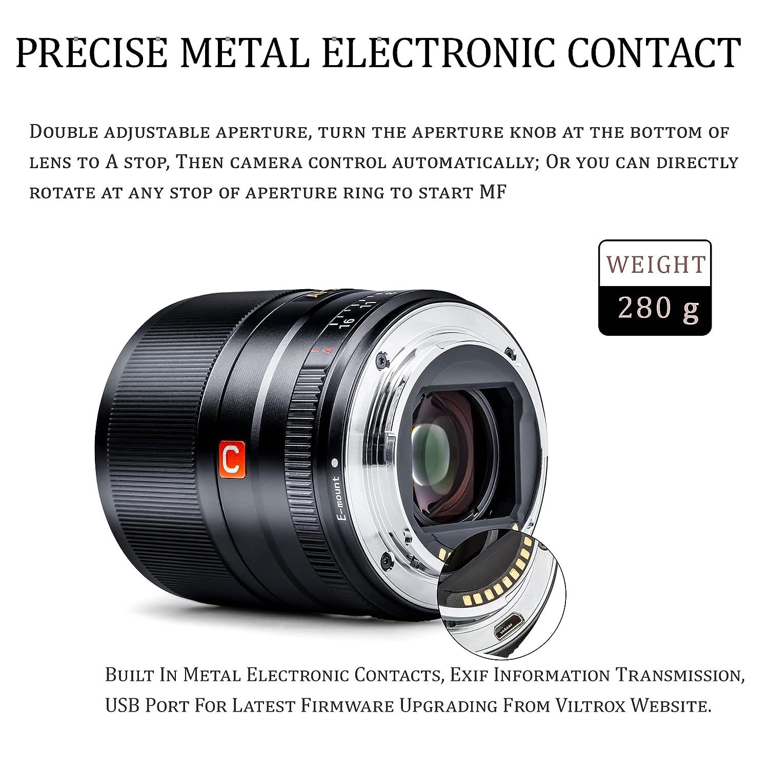 VILTROX 33mm F1.4 Auto Focus Prime Lens Compatible with Sony E-Mount Camera A6500 A6300 A6000 A7R? A7R? A7? A7R? A7? A7S A7R (33mm F1.4 AF STM E Mount) - Digitek