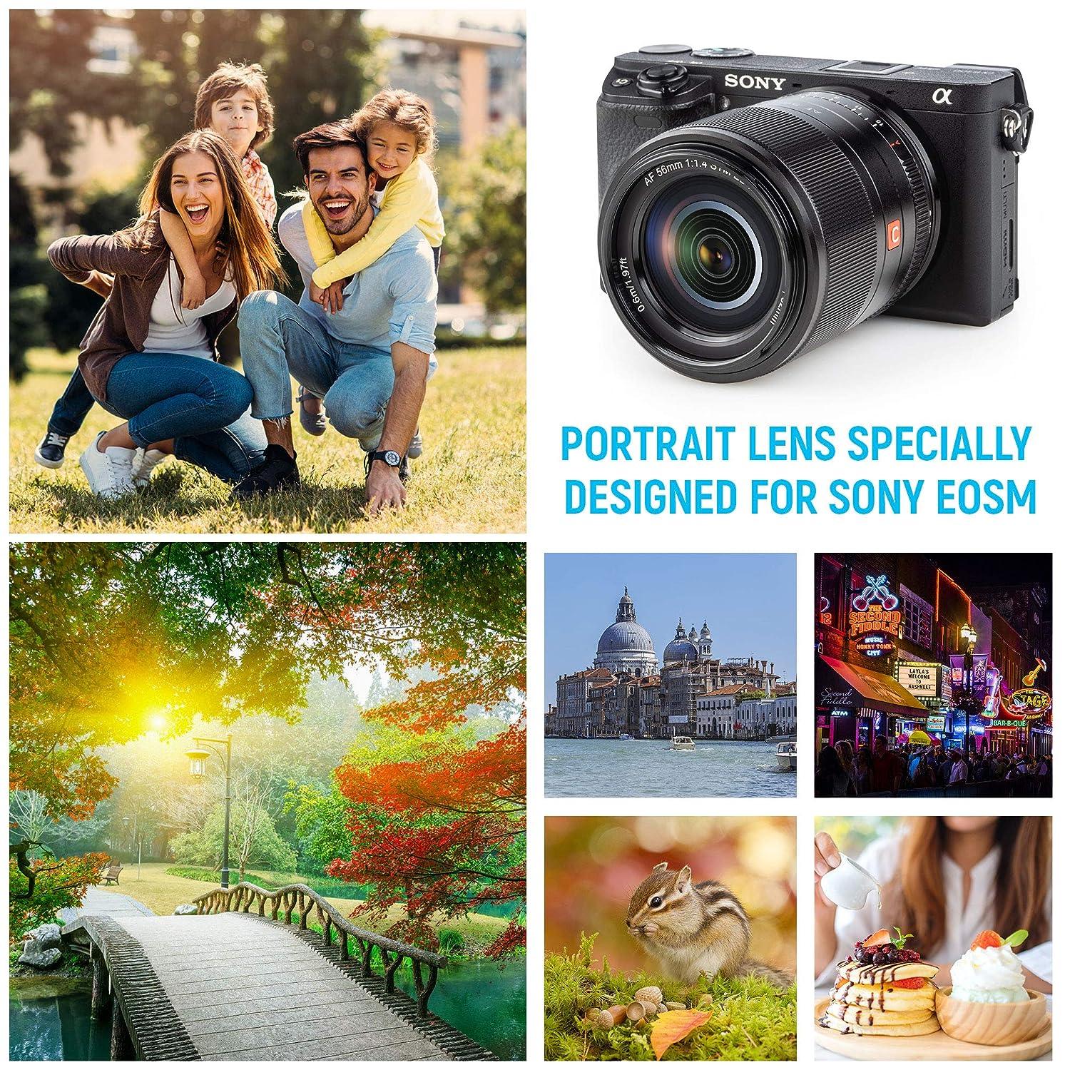 VILTROX 56mm F1.4 f/1.4 Autofocus E Lens for Sony E Mount a6300 a6400 a6500 a6600 a7 a7S a7c a7Ⅱ a7RⅡ a7SⅢ a7Ⅲ a7RⅢ a7RⅣ - Digitek