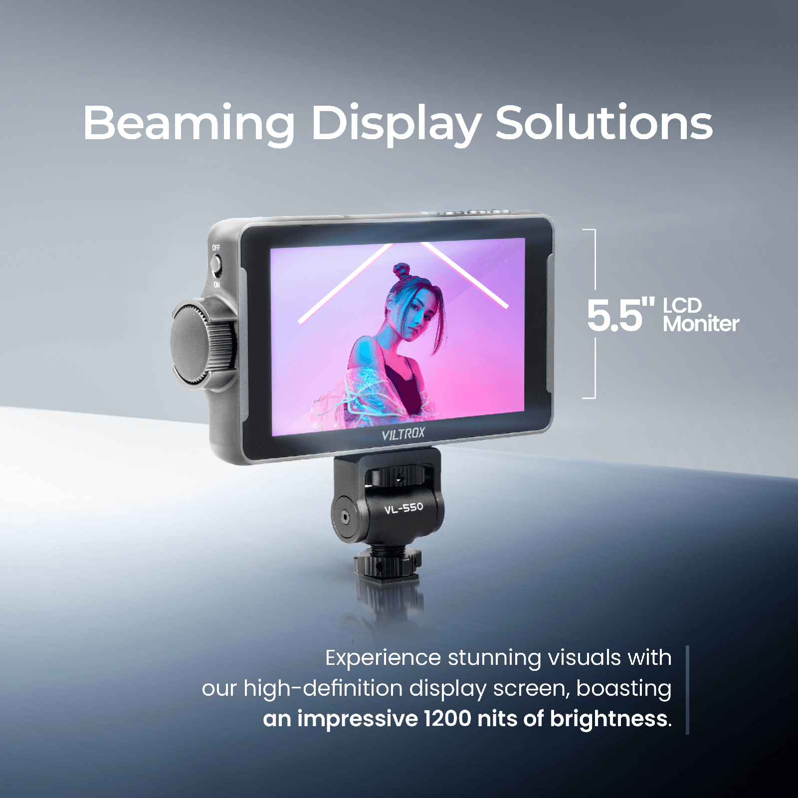 VILTROX DC-550 Pro Professional 1200nit 5.5" LCD Monitor, HD Wide View Angle Director Monitor for Photography Studio Video TV Production (VILTROX DC-550 Pro) - Digitek