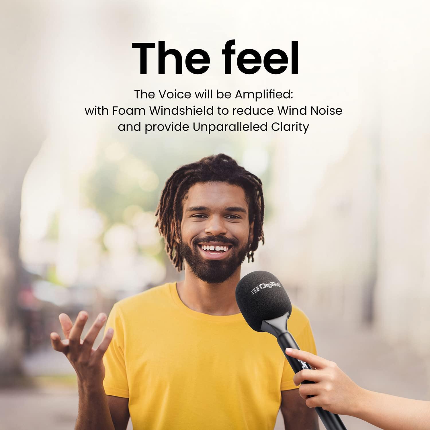 Digitek (DHMA-101) Interview Adapter Compatible with DWM 101 & Other Wireless GO Trensmitter DHMA-101 Includes a Foam Windshield to Reduce Wind Noise - Digitek