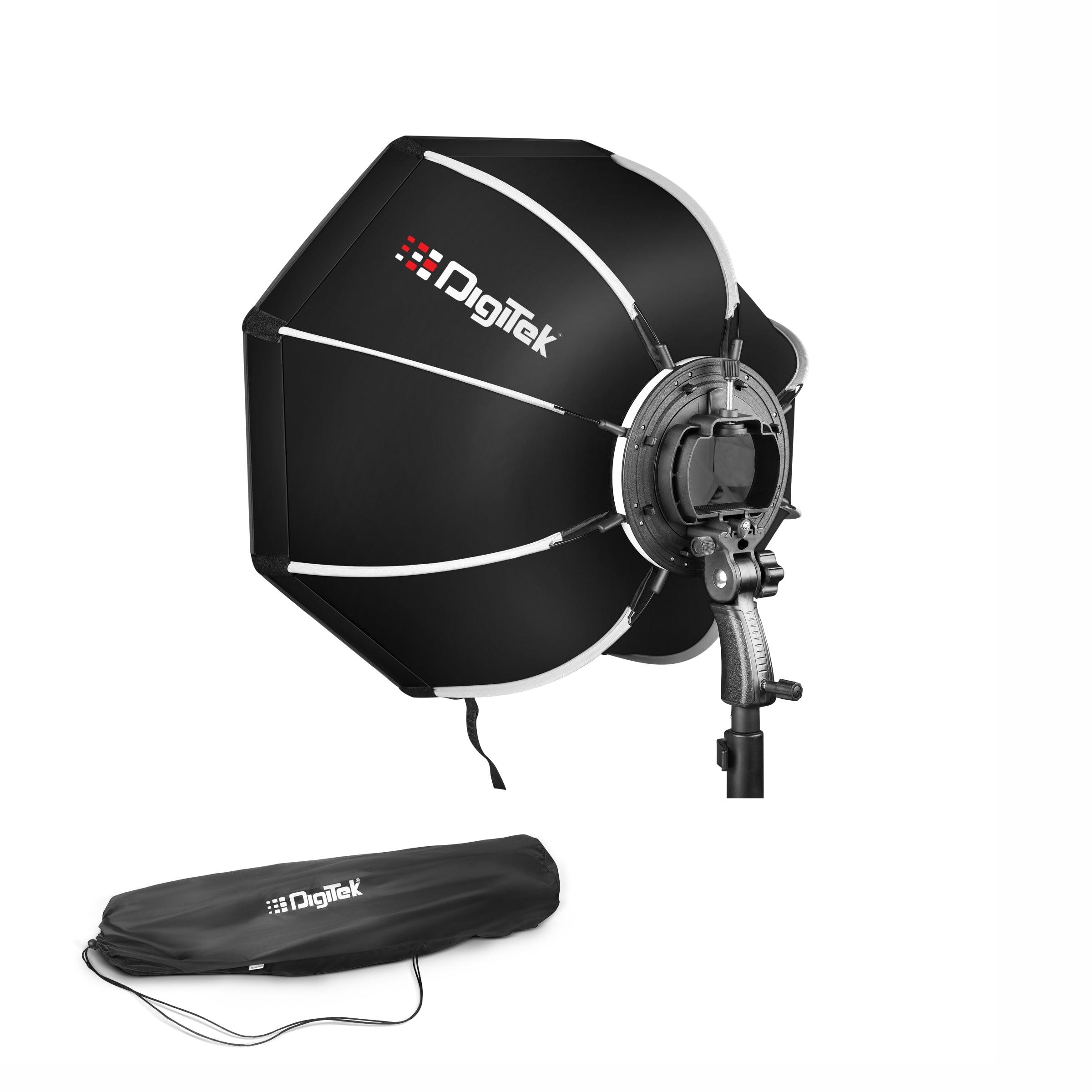 Digitek (DSBH-055) Lightweight & Portable Soft Box Comes with S2 Type Bracket & 2 Diffuser Sheets | Carrying Case | Compatible with All Flash Speedlights - Digitek